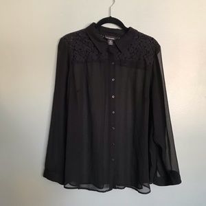 Sheer black blouse